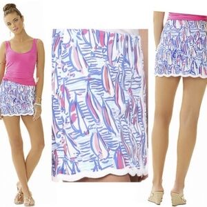 Lilly Pulitzer Michelina Sailboat Scalloped Skort Size 2